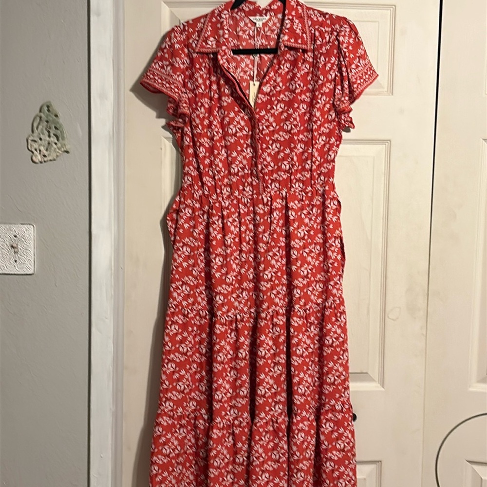 Max Studio Red Floral Maxi Dress